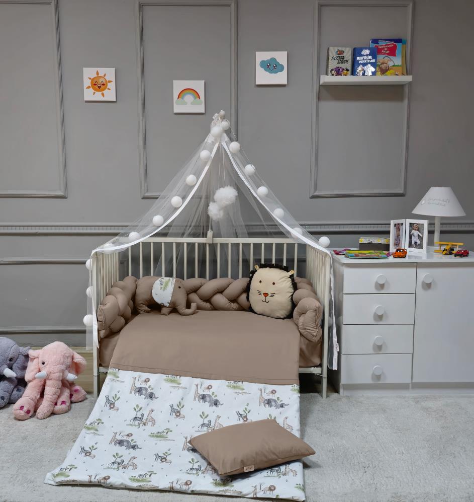 Yuar Baby Örgü Beşik Uyku Seti - Kahve