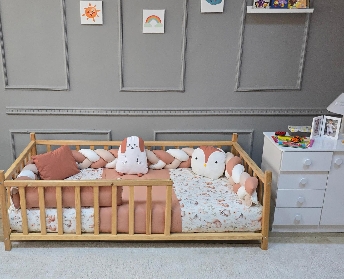 Yuar Baby Motessori Örgü Uyku Seti - Pudra