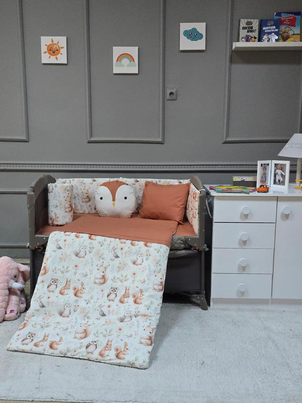 Yuar Baby Oyun Parkı Yan Duvarlı Uyku Seti - Pudra