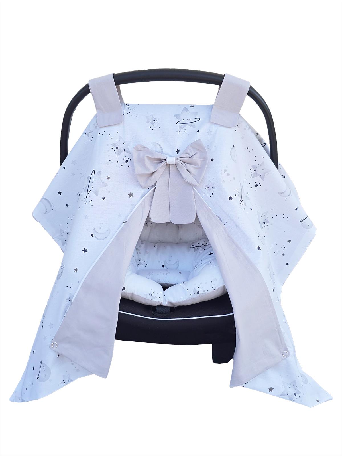 Yuar Baby Puset Örtüsü ve Puset Minderi 2'li Set - Bej