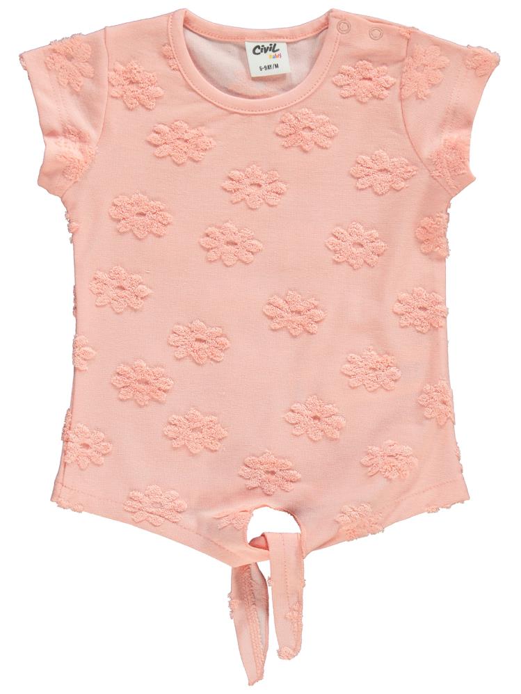 Civil Baby Papatya Kabartmalı Şortlu 6-18 Ay Takım - Pudra