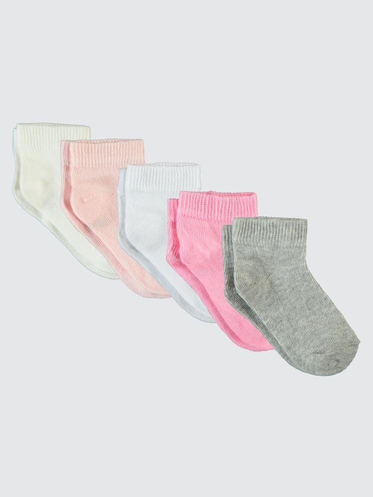 Civil Girls Düz 5'li 2-12 Yaş Patik Çorap