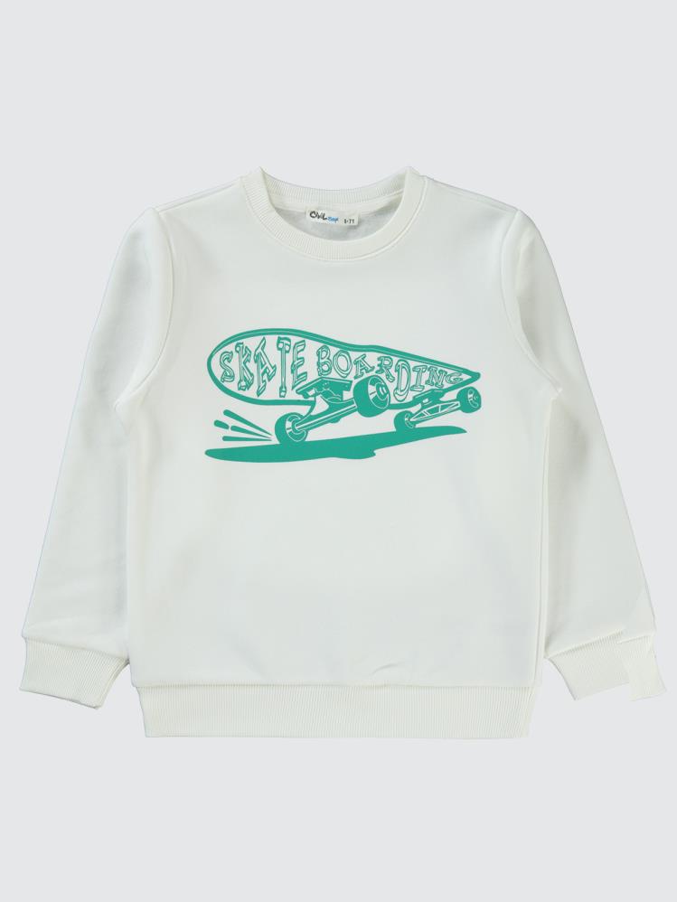 Civil Boys Skate Or Dıe Baskılı 6-9 Yaş Sweatshirt - Yeşil