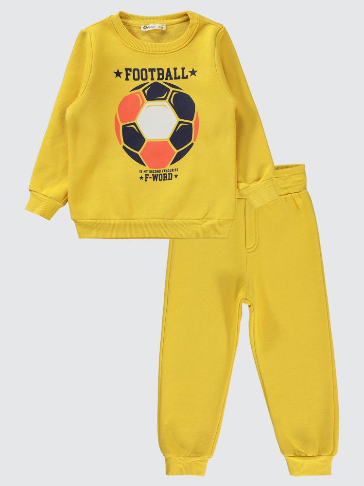 Civil Boys Footboall Baskılı 2-5 Yaş Eşofman Takımı - Hardal