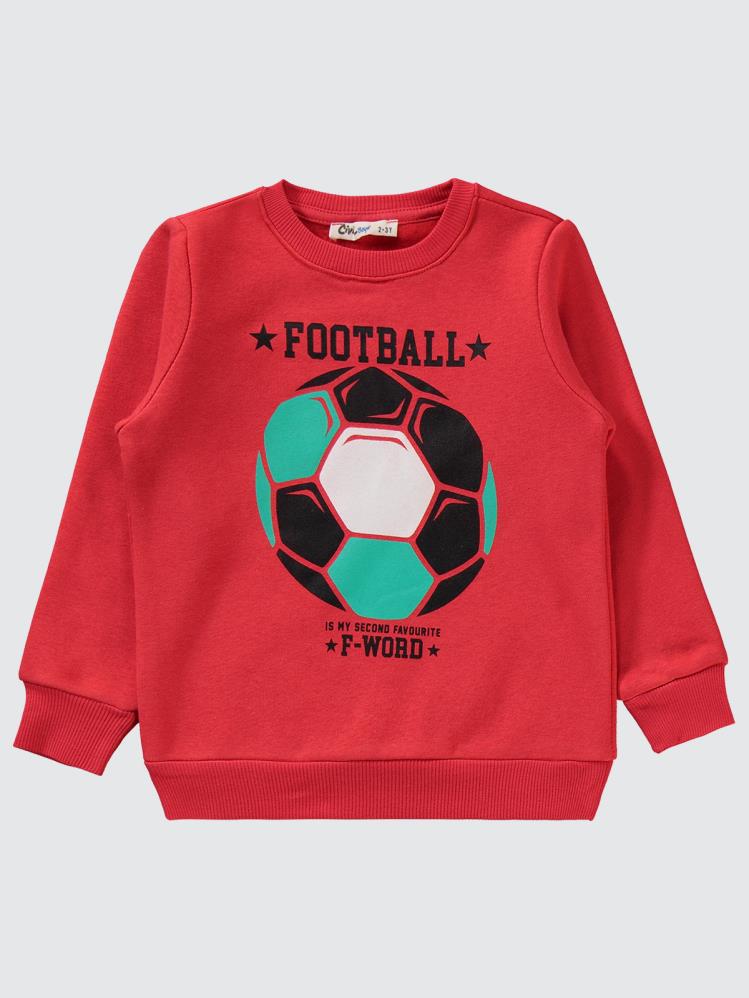 Civil Boys Footboall Baskılı 2-5 Yaş Eşofman Takımı - Kırmızı