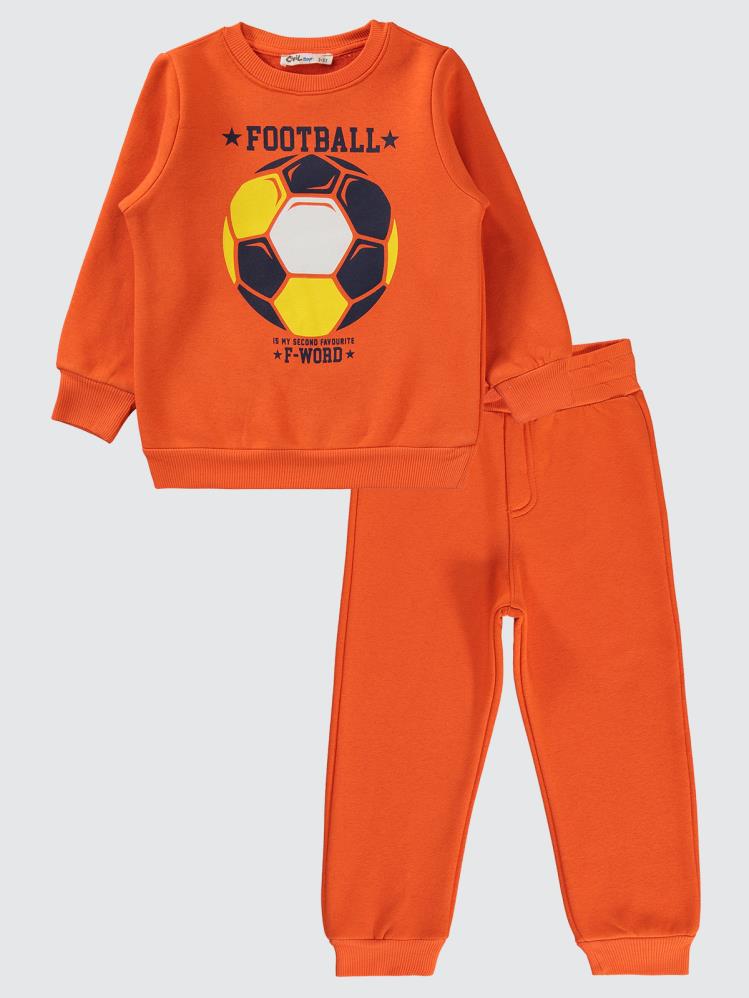 Civil Boys Footboall Baskılı 2-5 Yaş Eşofman Takımı - Turuncu