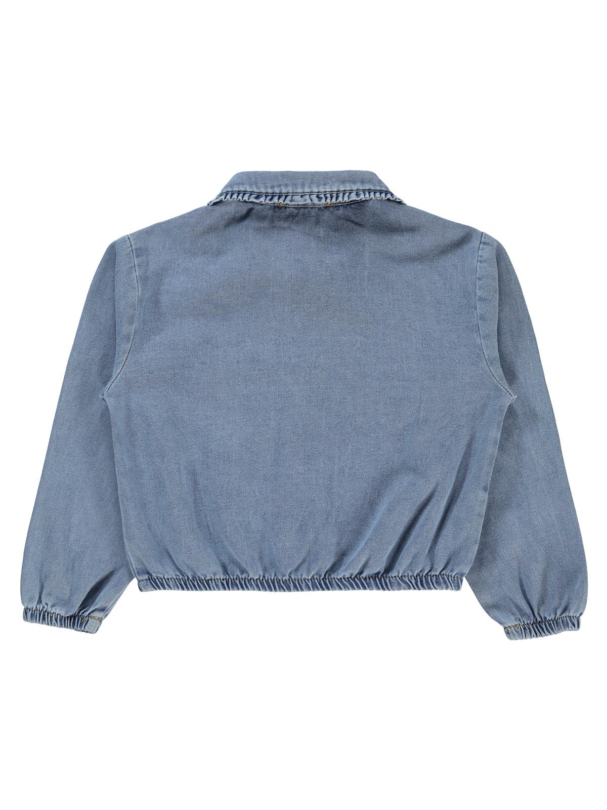 Civil Girls Yakası Fırfırlı 6-9 Yaş Gömlek - Mavi