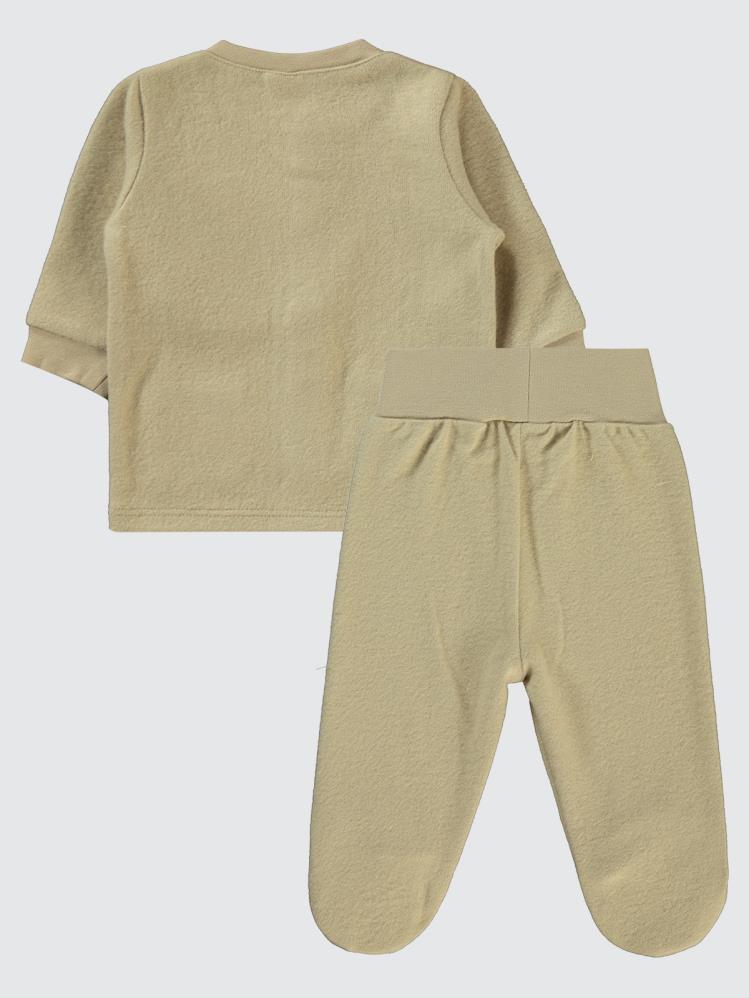 Civil Baby Ayıcık Nakışlı 1-6 Ay Pijama Takımı - Kahverengi