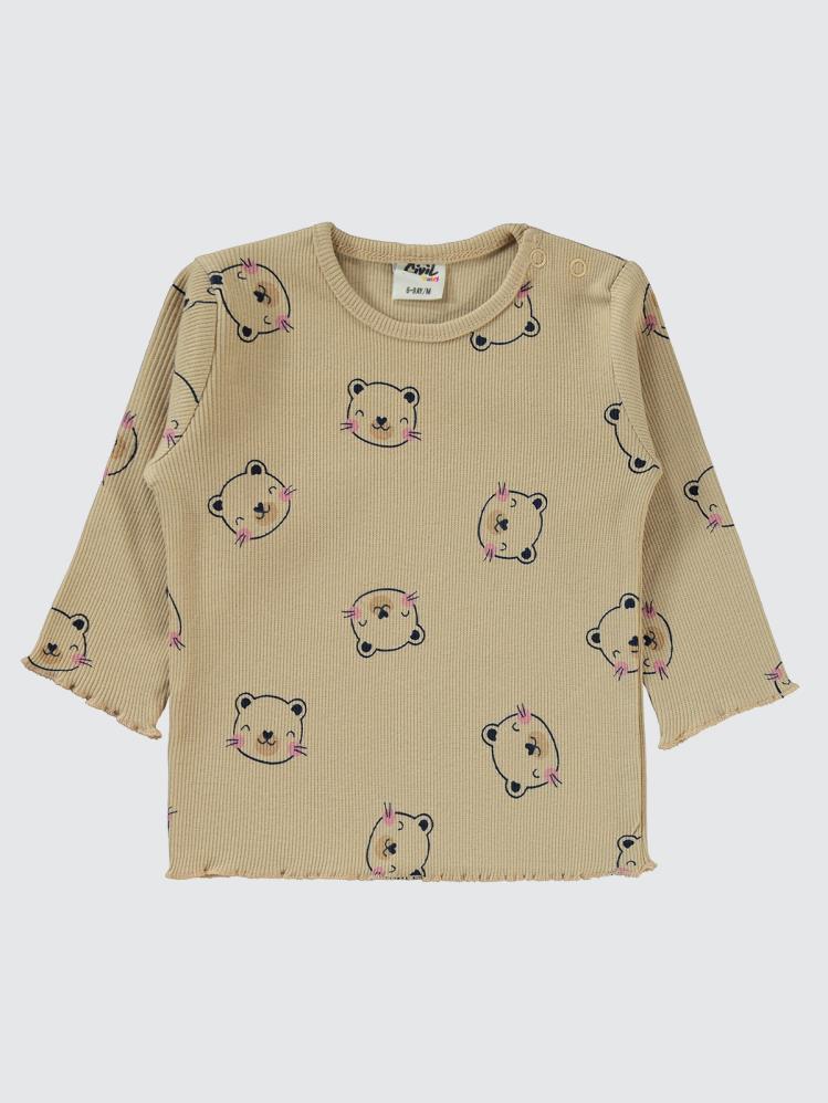 Civil Baby Kitty Empirme 6-18 Ay Takım - Kahverengi