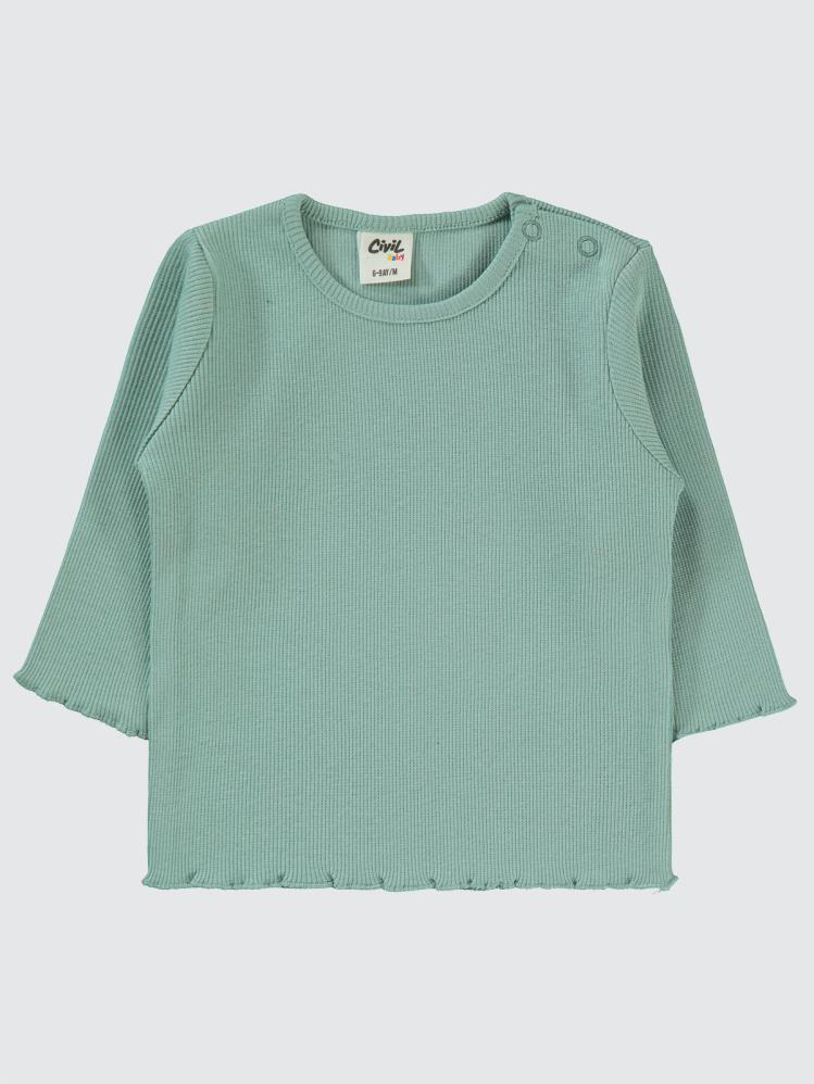 Civil Baby Kol Ucu Detaylı 6-18 Ay Sweatshirt - Yeşil