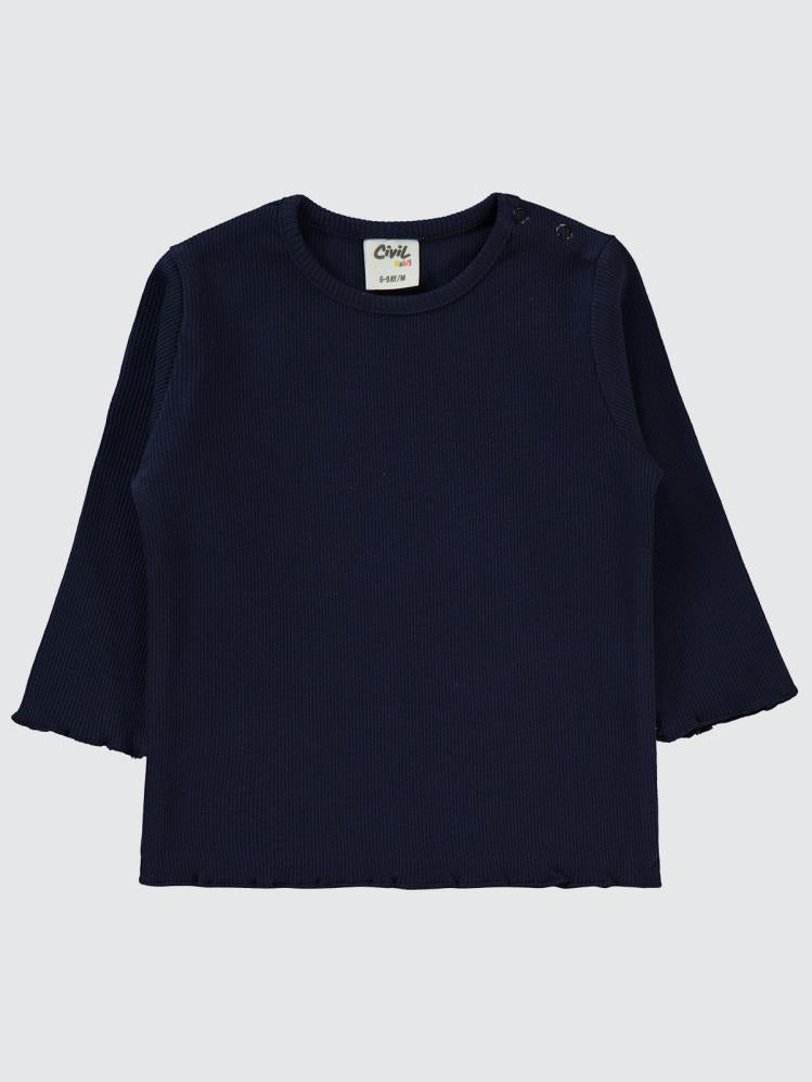 Civil Baby Kol Ucu Detaylı 6-18 Ay Sweatshirt - Lacivert