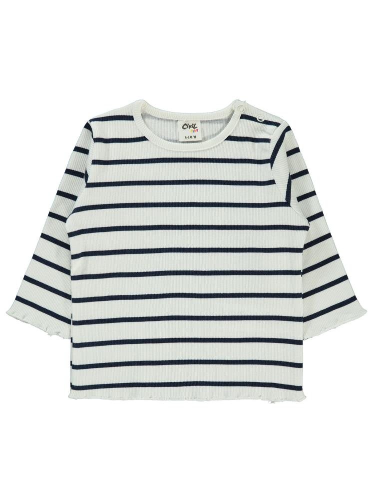 Civil Baby Çizgili 6-18 Ay Sweatshirt - Lacivert