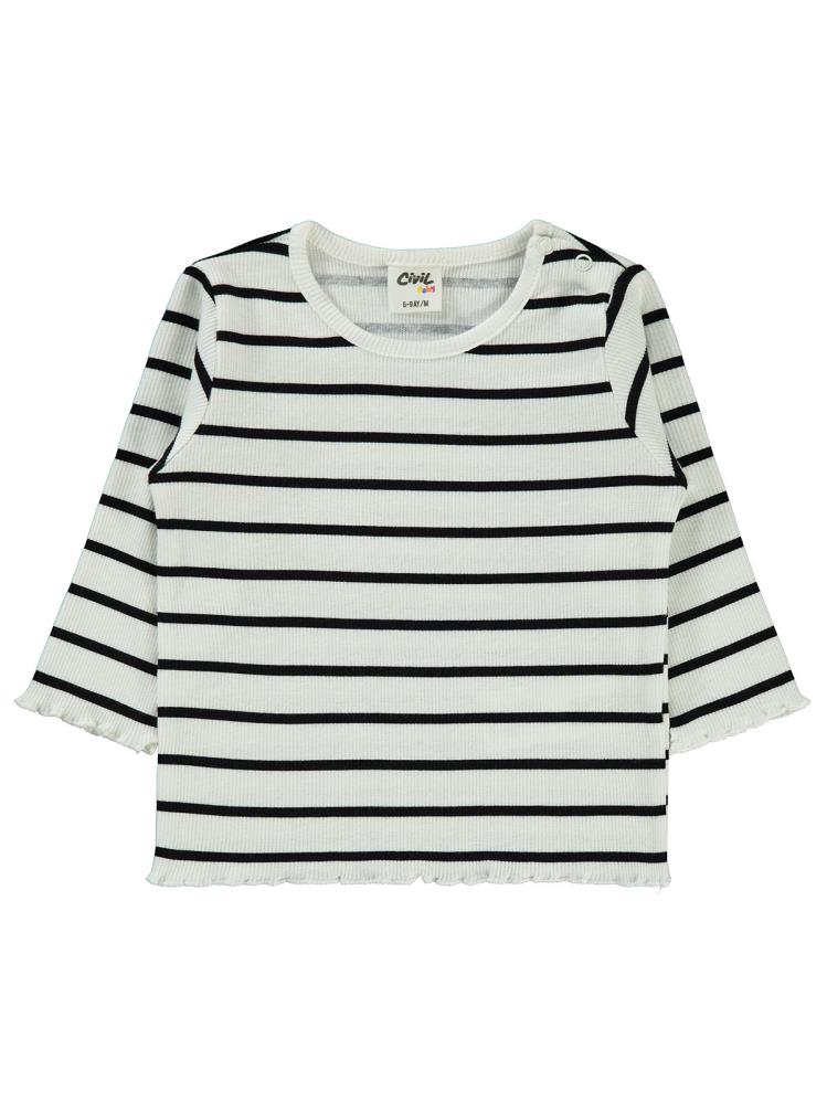 Civil Baby Çizgili 6-18 Ay Sweatshirt - Siyah