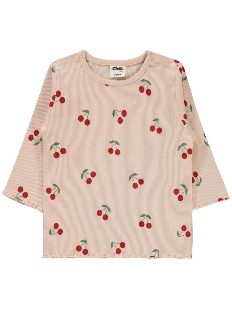 Civil Baby Dağınık Kiraz Empirme 6-18 Ay Sweatshirt - Pudra