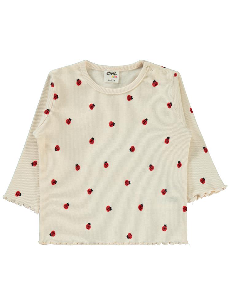 Civil Baby Minik Uğur Böceği Empirme 6-18 Ay Sweatshirt - Fil Dişi
