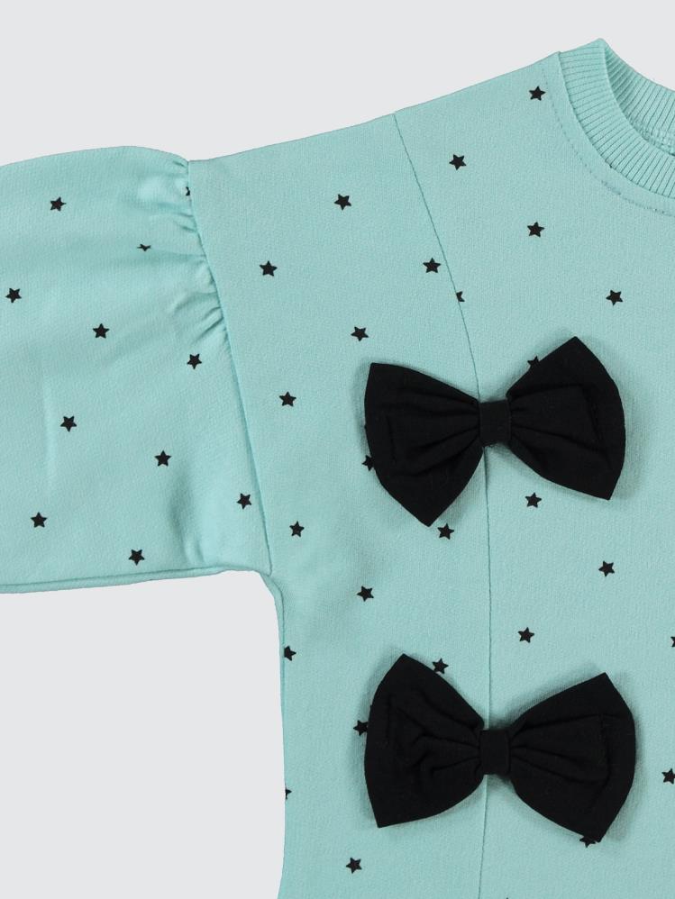 Civil Girls Mobil Fiyonklu 2-5 Yaş Sweatshirt - Mavi