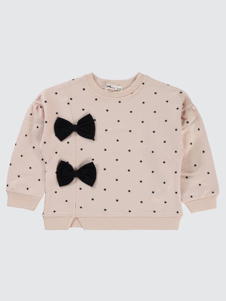 Civil Girls Mobil Fiyonklu 2-5 Yaş Sweatshirt - Pembe