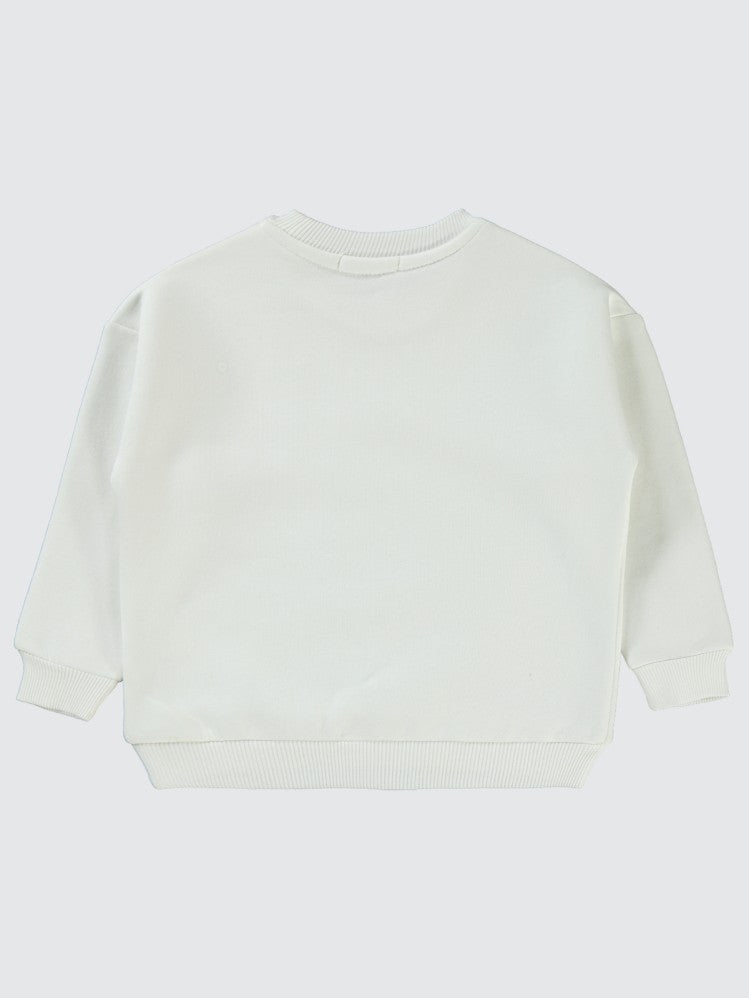 Civil Girls Pullu Baykuş Baskılı 2-5 Yaş Sweatshirt - Ekru