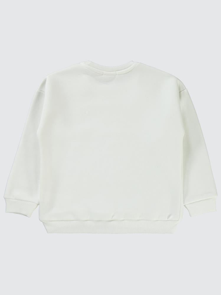 Civil Girls Pullu Baykuş Baskılı 6-9 Yaş Sweatshirt - Ekru