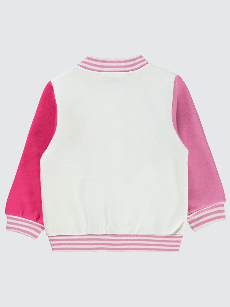 Civil Girls Nakışlı Kolaj Hırka 2-5 Yaş Hırka - Pembe