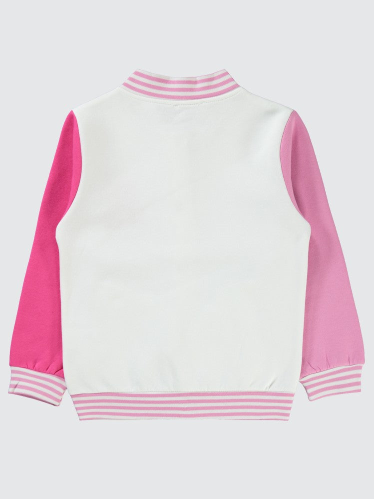 Civil Girls Nakışlı Kolaj Hırka 6-9 Yaş Hırka - Pembe