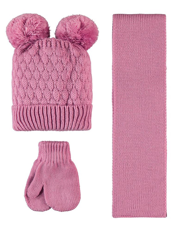 Civil Baby 6-24 Ay Atkı Bere Eldiven Set - Pembe