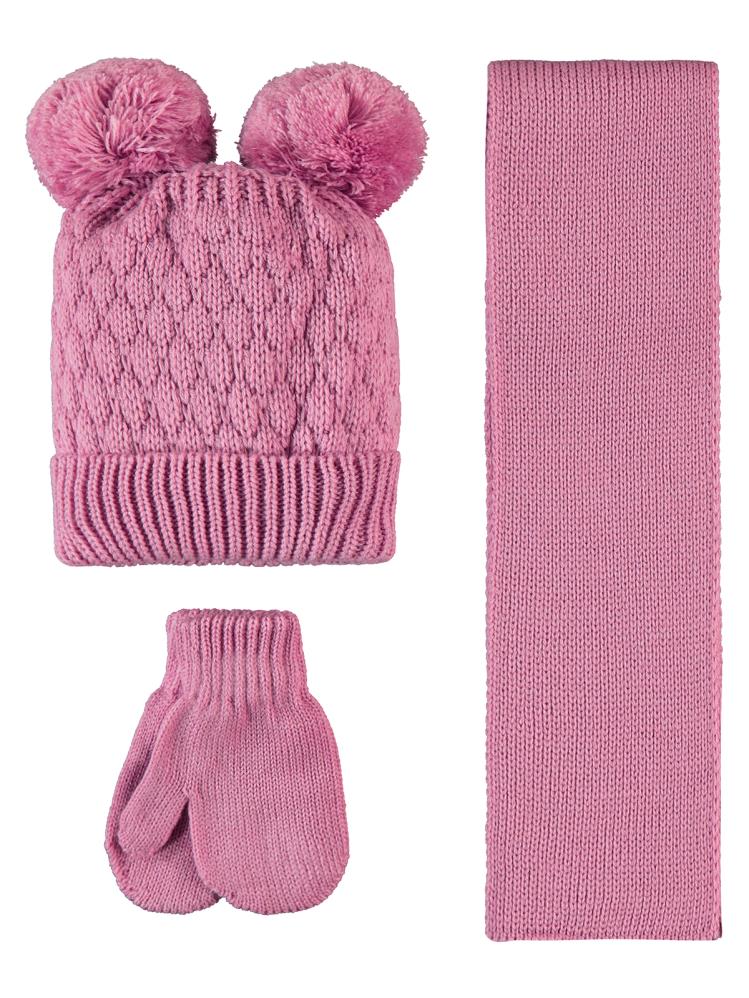 Civil Baby 6-24 Ay Atkı Bere Eldiven Set - Pembe