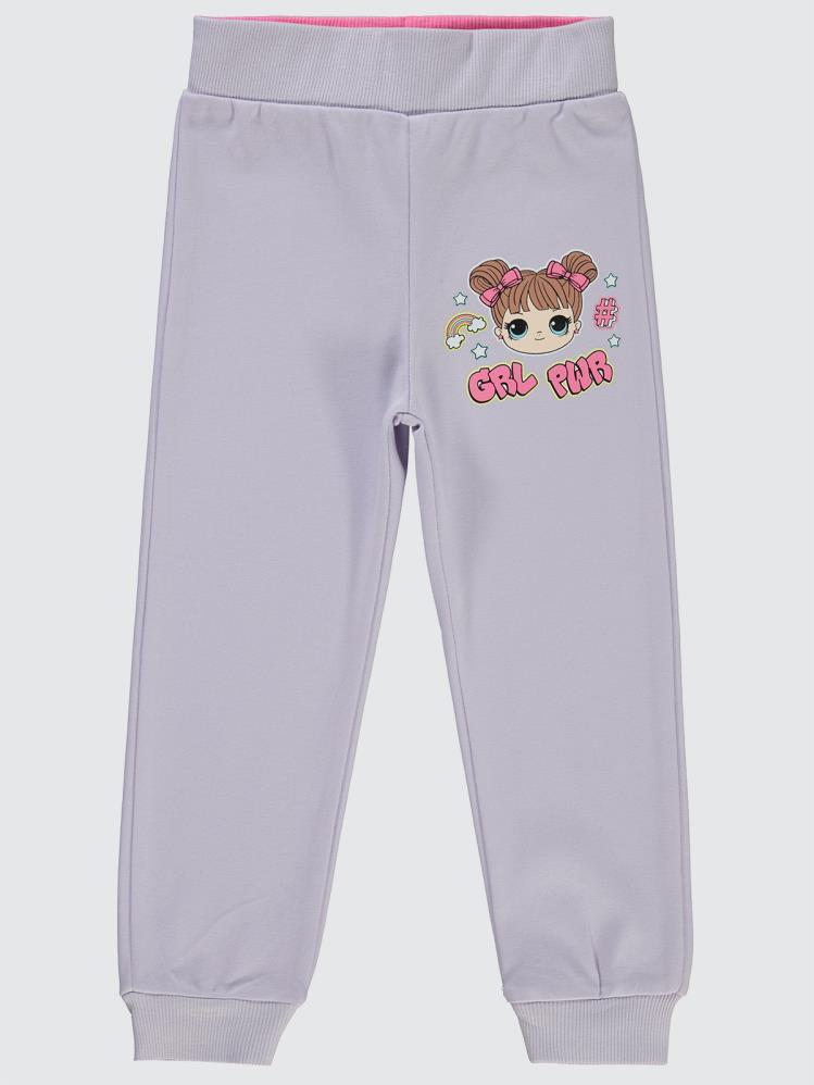 Civil Girls GRL PWR Baskılı 2-5 Yaş Eşofman Altı - Lila
