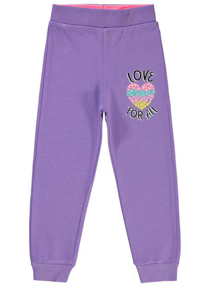Civil Girls Love For All Baskılı 2-5 Yaş Eşofman Altı - Lila