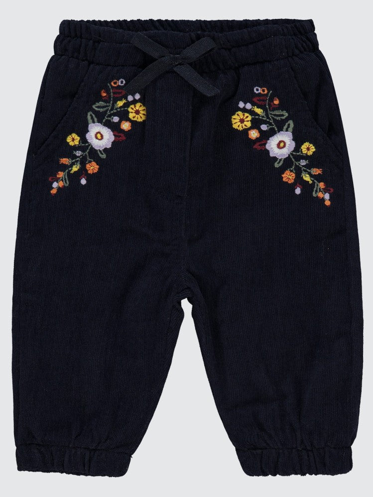 Civil Baby Çiçek Nakışlı 6-18 Ay Pantolon - Lacivert