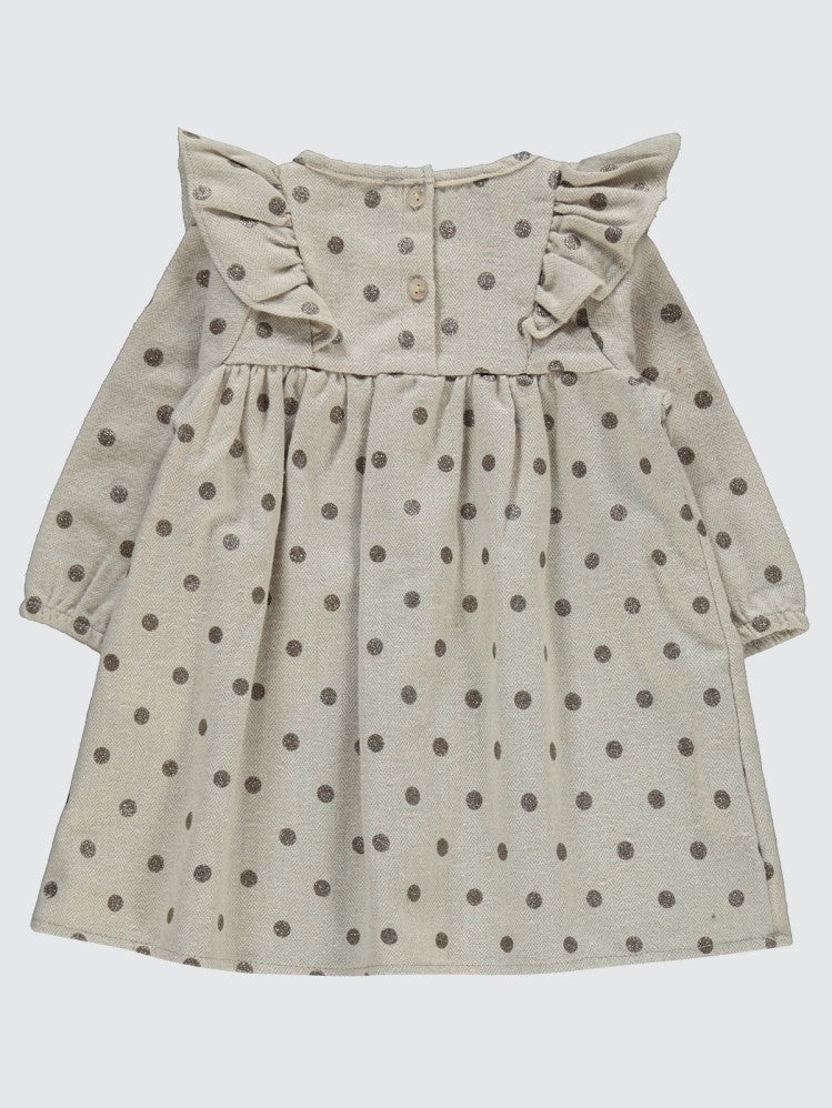Civil Baby Puan Baskılı 6-18 Ay Elbise - Bej