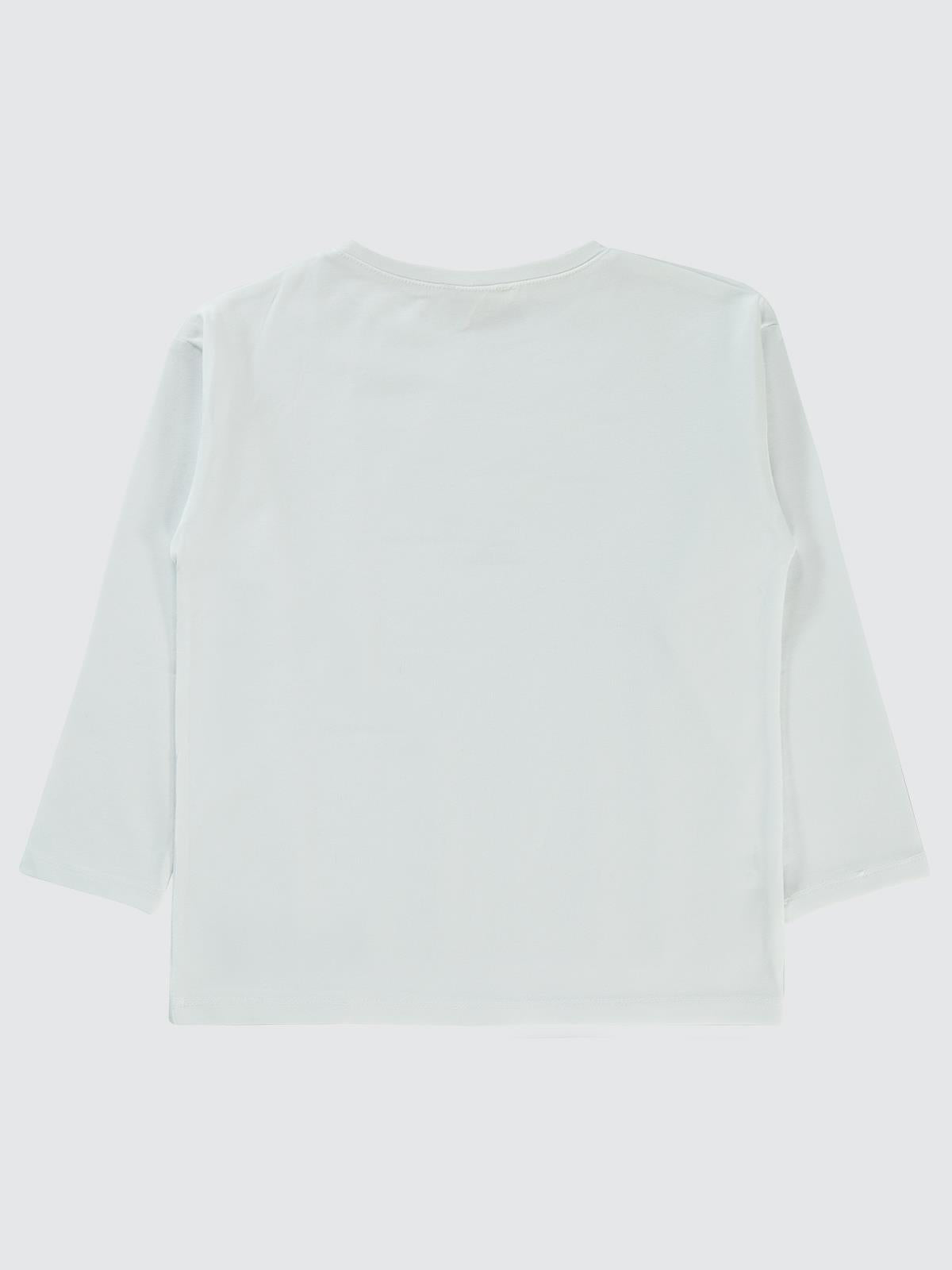 Civil Kız Çocuk Beautiful Baskılı Sweatshirt | Likralı Süprem | Okul Kreş ve Günlük Kullanım - Beyaz