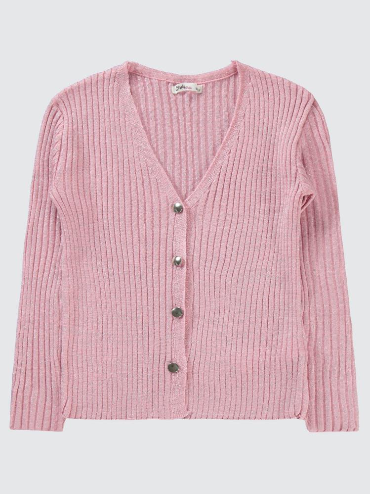 Civil Girls Simli 10-13 Yaş Hırka - Pudra