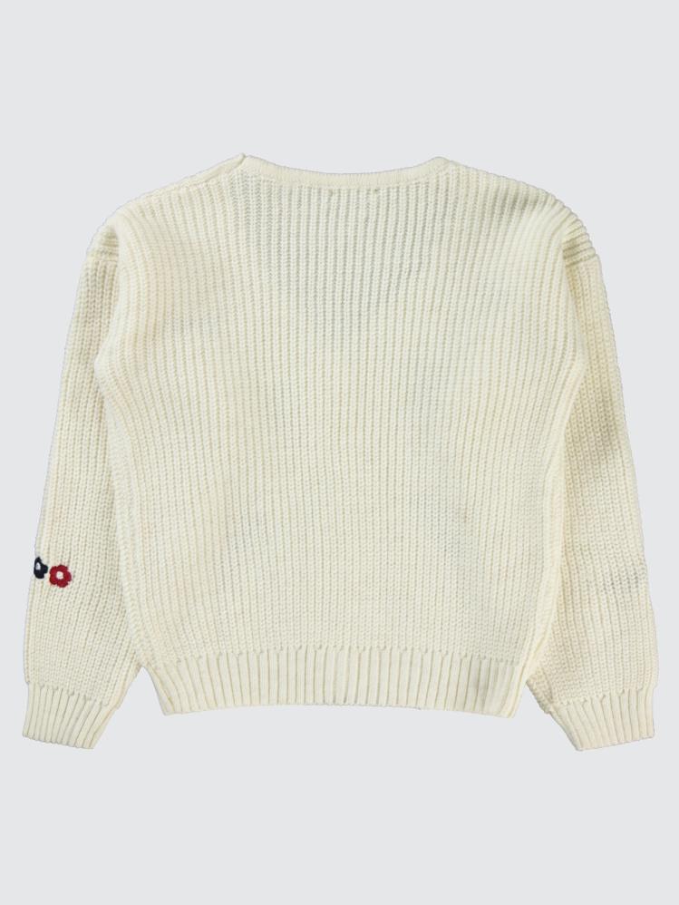 Civil Girls Çiçek Nakışlı 10-13 Yaş Hırka - Ekru