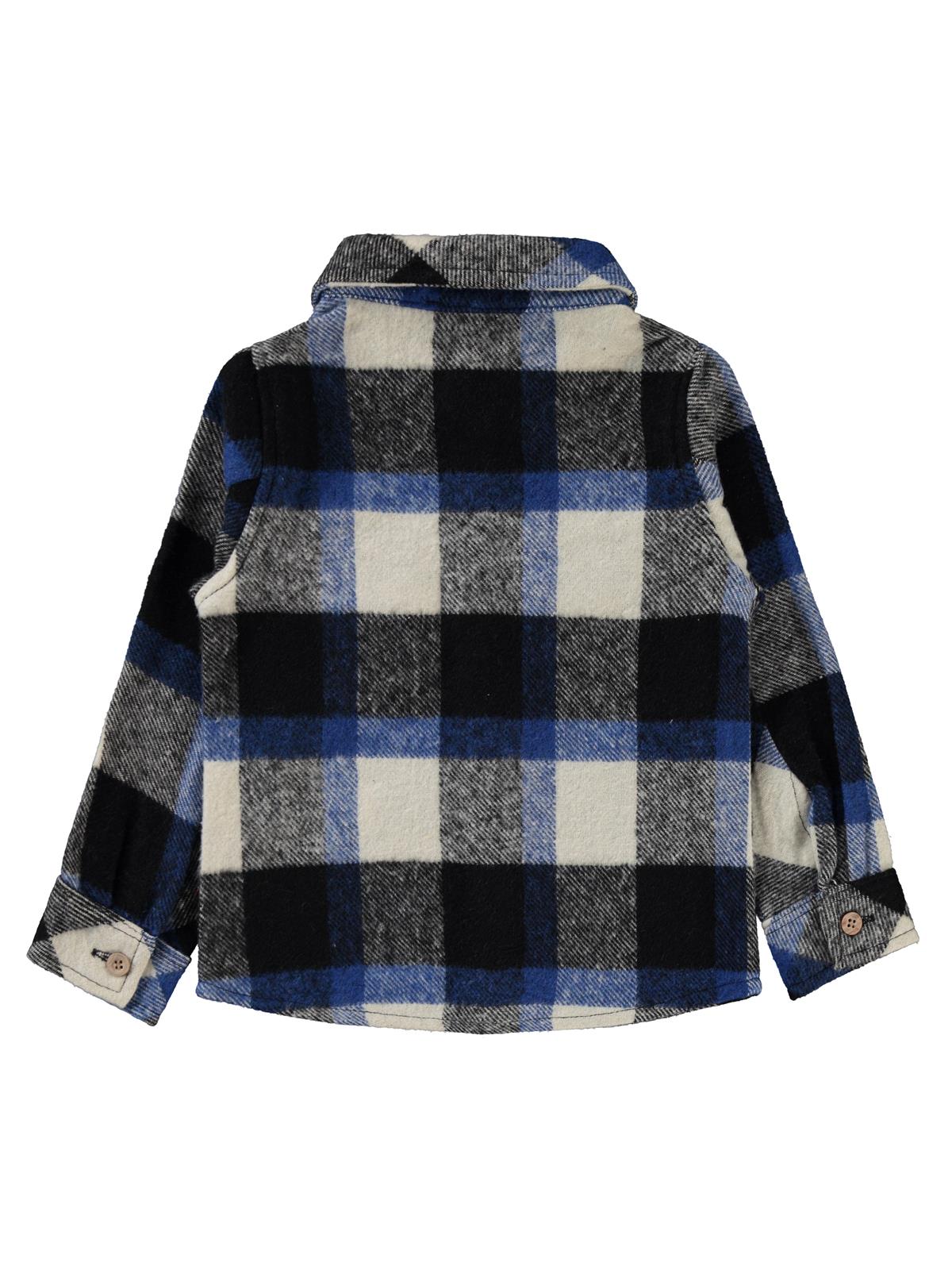 Civil Boys Çift Cepli Ekoseli 2-5 Yaş Gömlek - Mavi