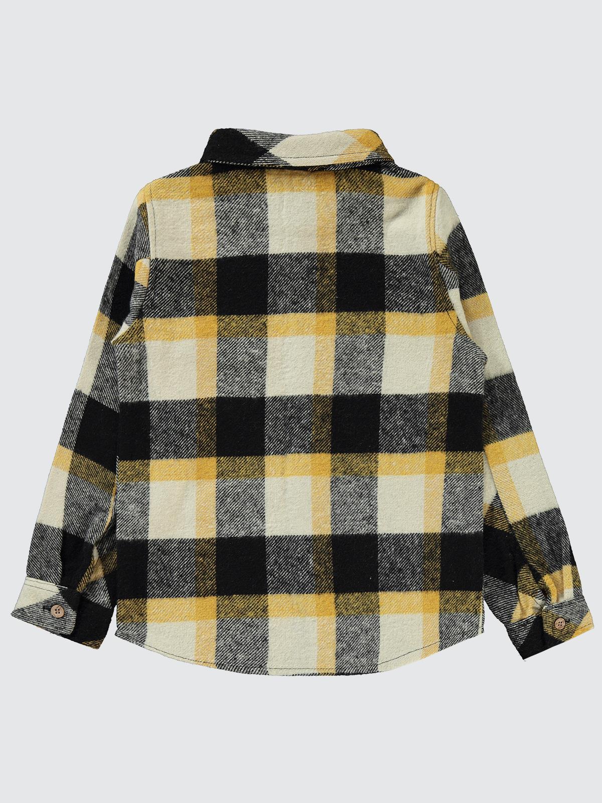 Civil Boys Çift Cepli Ekoseli 10-13 Yaş Gömlek - Kahverengi