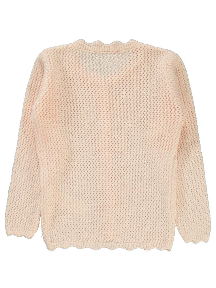 Civil Girls Acur Örgü 6-9 Yaş Hırka - Pudra