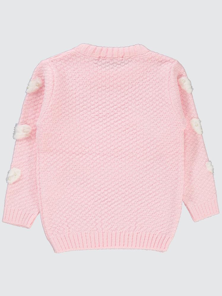 Civil Girls Pelüş Kalp Nakışlı 2-5 Yaş Kazak - Pembe