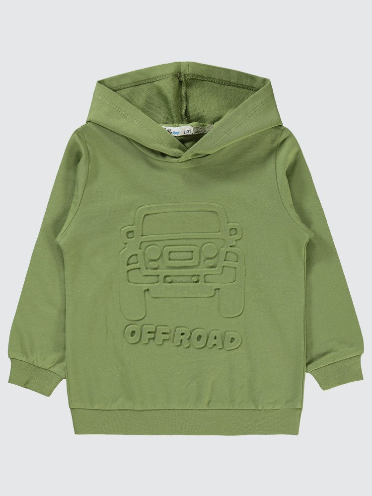 Civil Boys Off Road Gofre Baskılı 2-5 Yaş Sweatshirt - Haki