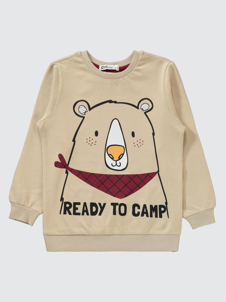 Civil Boys Ready To Camp Baskılı 2-5 Yaş Eşofman Takımı - Bordo