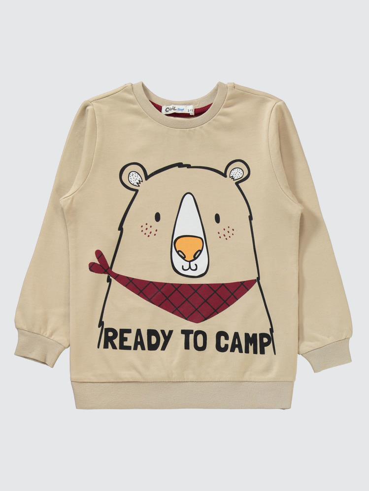 Civil Boys Ready To Camp Baskılı 2-5 Yaş Eşofman Takımı - Bordo