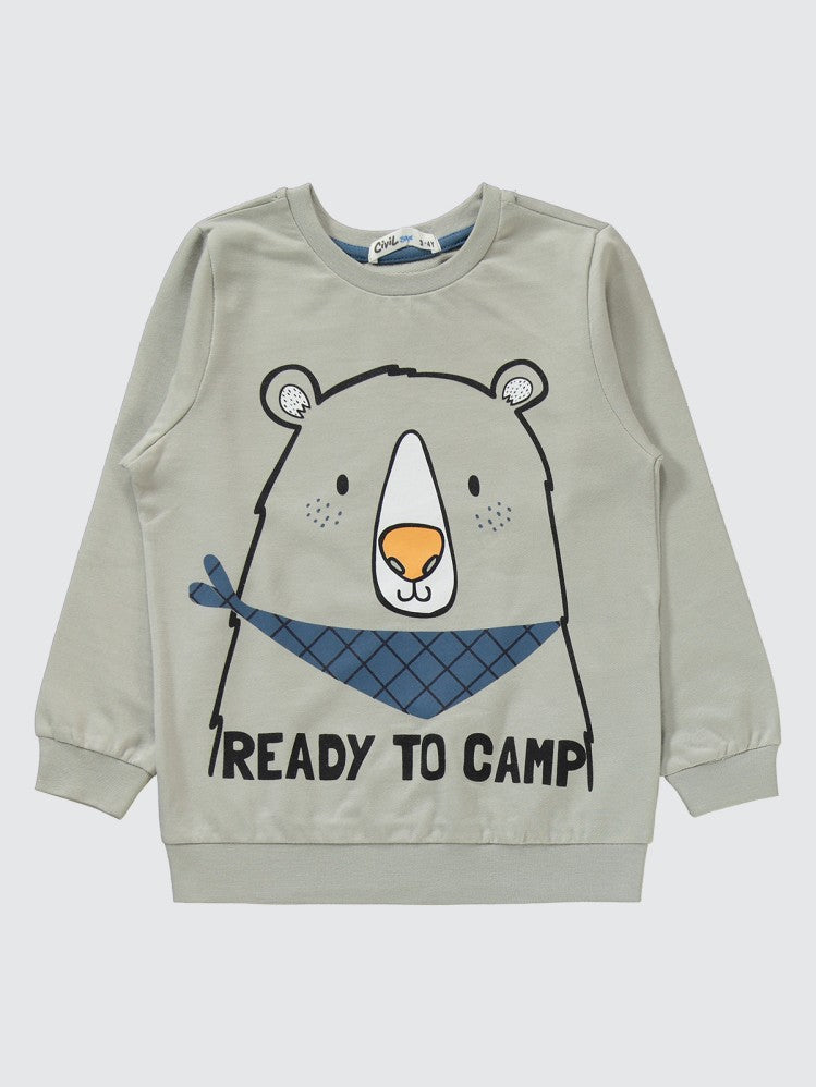 Civil Boys Ready To Camp Baskılı 2-5 Yaş Eşofman Takımı - Mavi