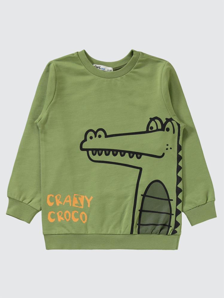 Civil Boys Crazy Croco Baskılı 2-5 Yaş Eşofman Takımı - Haki