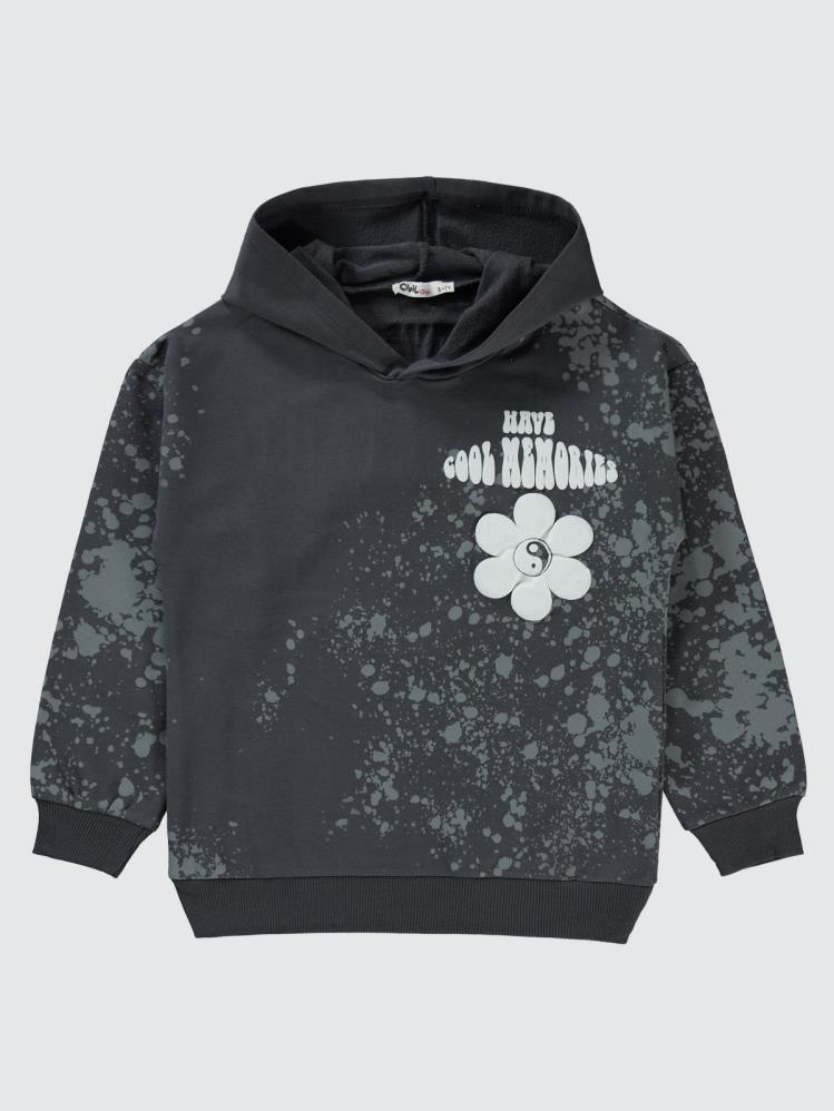 Civil Girls Have Cool Baskılı 10-13 Yaş Sweatshirt - Gri