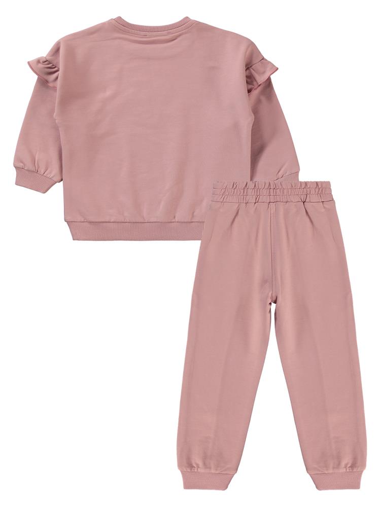 Civil Girls Çiçek Nakışlı 2-5 Yaş Eşofman Takımı - Pembe