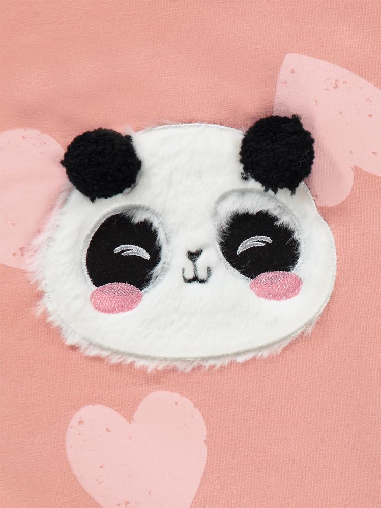 Civil Girls Panda Nakışlı 2-5 Yaş Eşofman Takımı - Turuncu