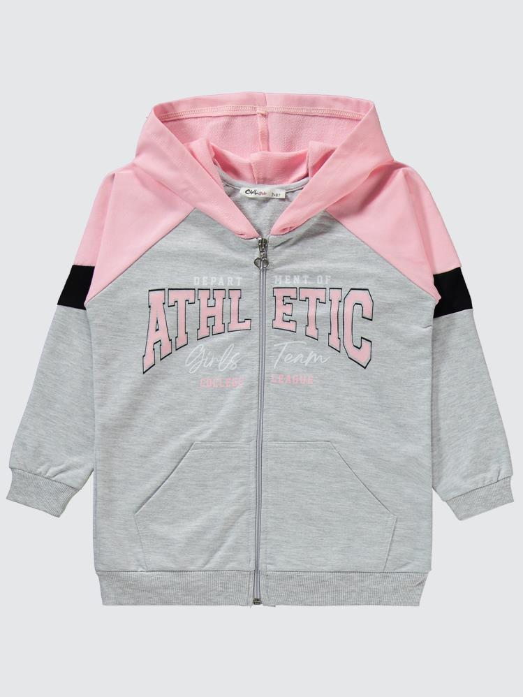 Civil Girls Athletıc Baskılı 6-9 Yaş Eşofman Takımı - Gri