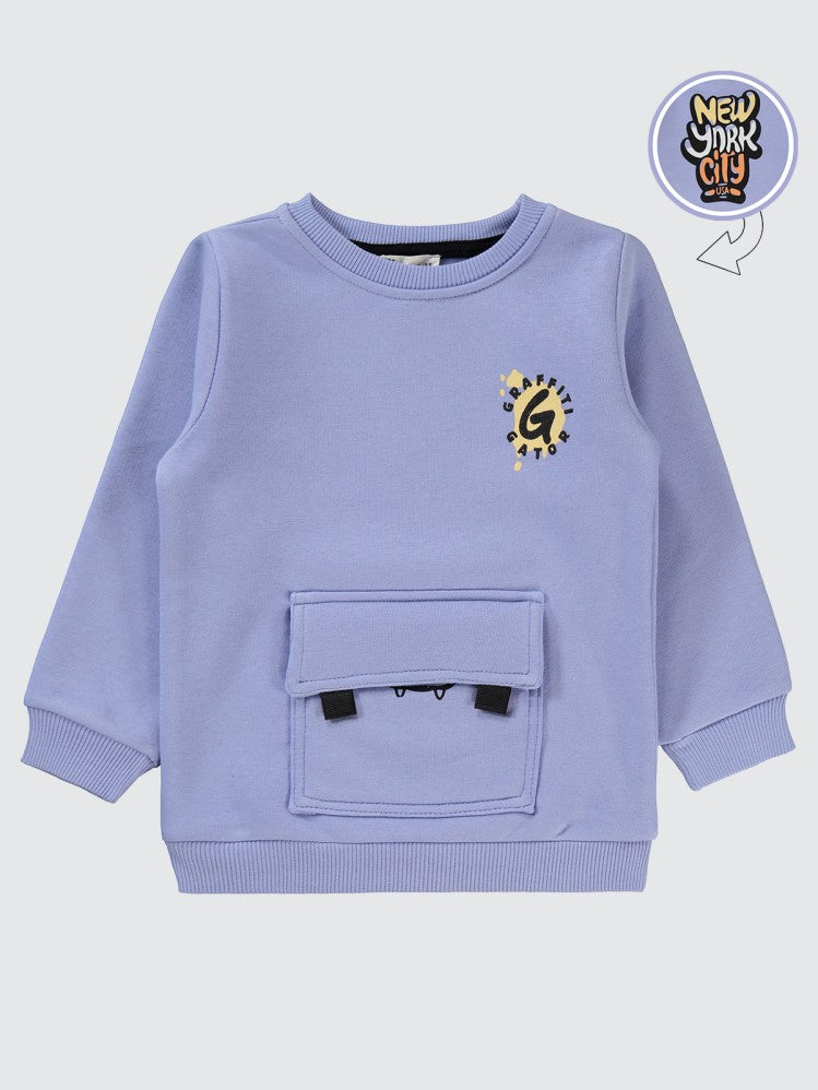 Civil Boys Newyork City Baskılı 2-5 Yaş Sweatshirt - Mavi