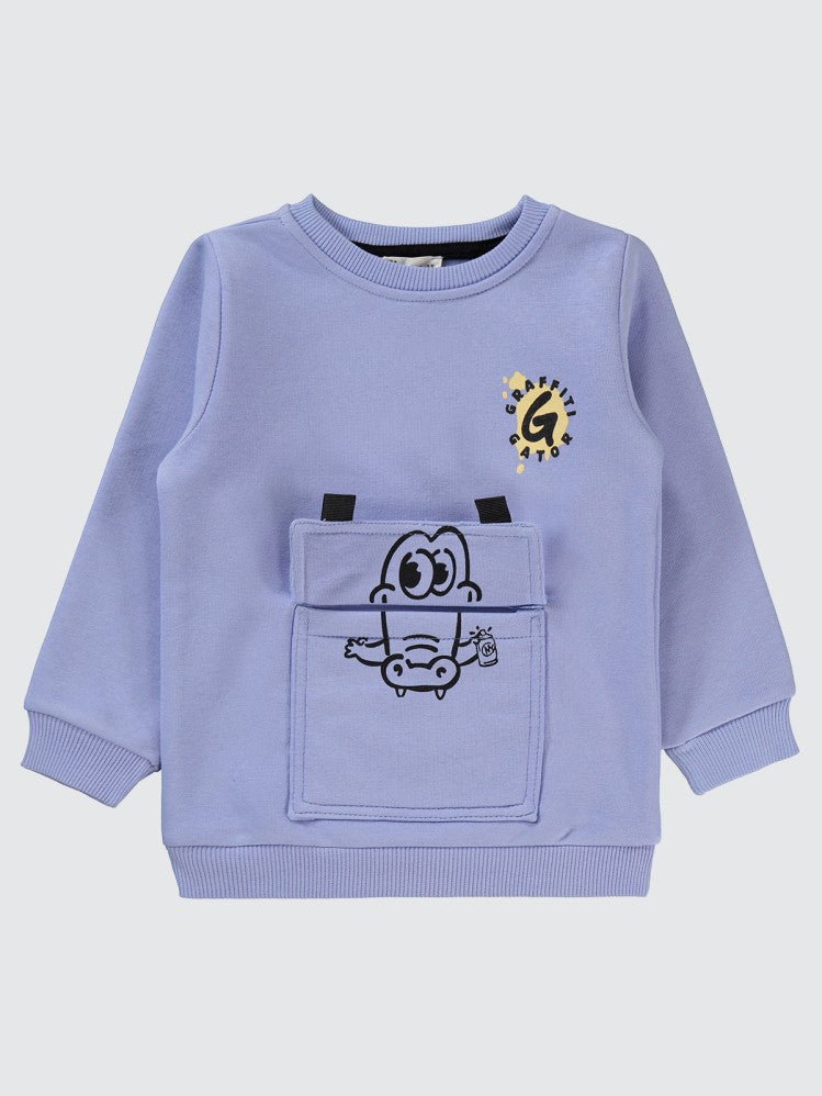 Civil Boys Newyork City Baskılı 2-5 Yaş Sweatshirt - Mavi