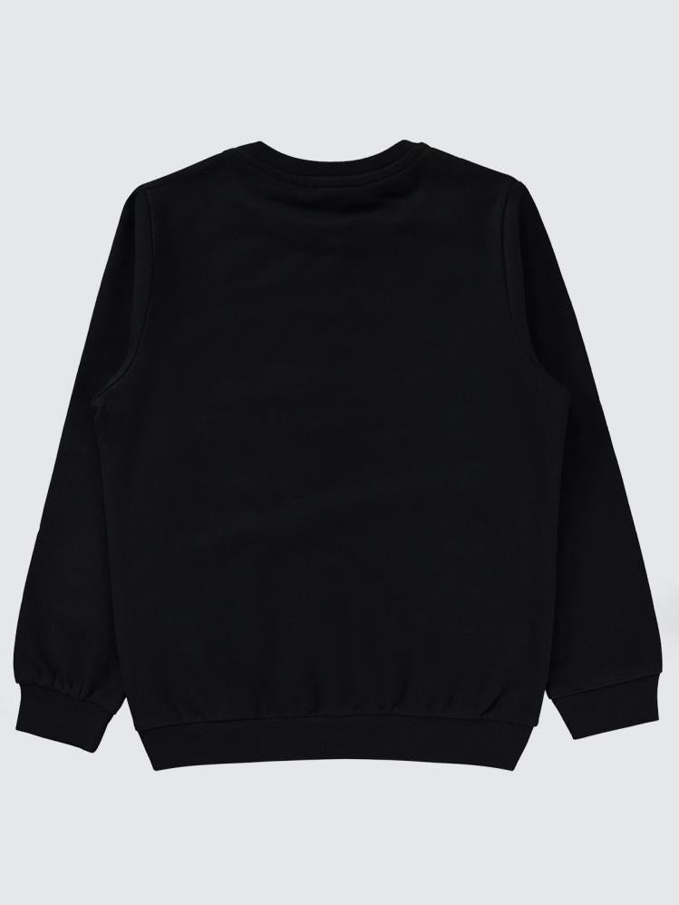 Civil Boys Nature baskılı 6-9 Yaş Sweatshirt - Siyah